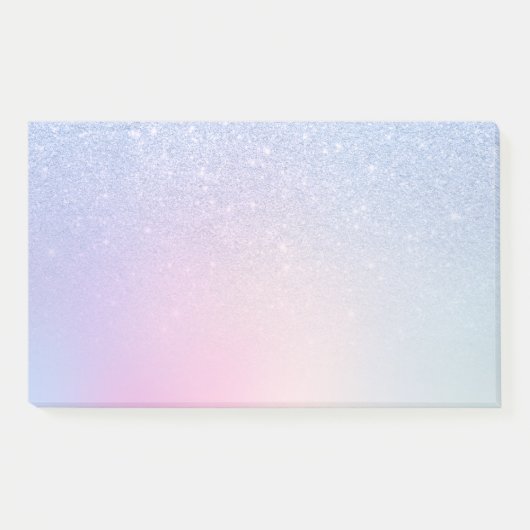 Elegant modern, stijlvol ombre blauw glitter regen post-it® notes (Voorkant)