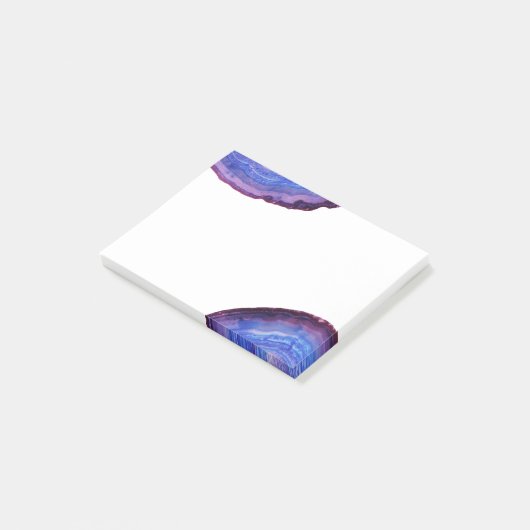 Elegant modern, stijlvol paars agate geode stone post-it® notes (Schuin)