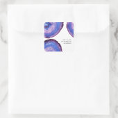 Elegant modern, stijlvol paars agate geode stone vierkante sticker (Tas)
