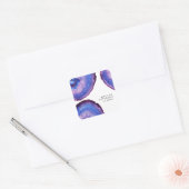 Elegant modern, stijlvol paars agate geode stone vierkante sticker (Envelop)
