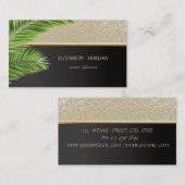 Elegant modern, stijlvol, palmbladeren visitekaartje (Voorkant / Achterkant)