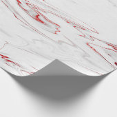 Elegant modern, stijlvol rood en wit marmer cadeaupapier (Hoek)