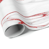 Elegant modern, stijlvol rood en wit marmer cadeaupapier (Rol Hoek)