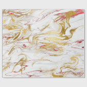 Elegant modern, stijlvol rood goudmarmer cadeaupapier (Vlak)