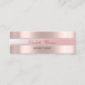 Elegant modern, stijlvol Roos Gold, Stripe, parels Mini Visitekaartje (Voorkant)