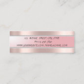 Elegant modern, stijlvol Roos Gold, Stripe, parels Mini Visitekaartje (Achterkant)