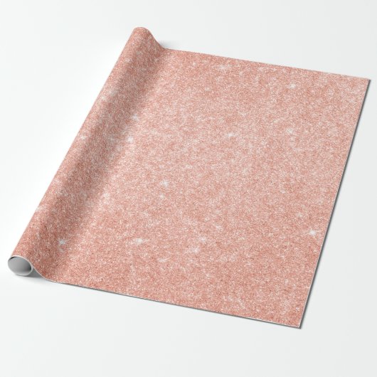 Elegant modern, stijlvol roos goud glitter cadeaupapier (Uitgerold)