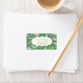 Elegant modern, stijlvol, tropisch palmbladeren etiket (Insitu)