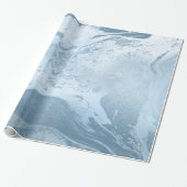 Elegant modern, stijlvol, vers blauw marmer cadeaupapier (Uitgerold)