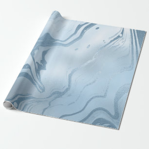 Elegant modern, stijlvol, vers blauw marmer cadeaupapier