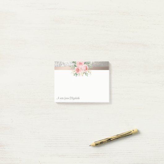Elegant modern, stijlvol, Waterverf bloemen Post-it® Notes (Op bureau)