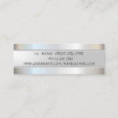 Elegant modern stijlvol zilver , parels mini visitekaartje (Achterkant)