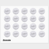 Elegant modern stijlvol zilveren glitter zweeft ronde sticker (Vel)