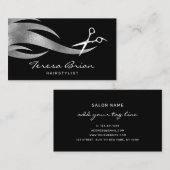 Elegant modern, stijlvol zilverschaar visitekaartje (Voorkant / Achterkant)