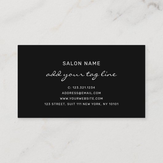 Elegant modern, stijlvol zilverschaar visitekaartje (Achterkant)