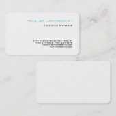 Elegant modern, stijlvol zwart blauw visitekaartje (Voorkant / Achterkant)