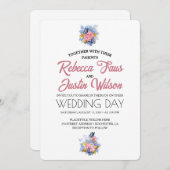 Elegant Modern Stoffig Roze Roze Bloemen Kaart (Voorkant / Achterkant)