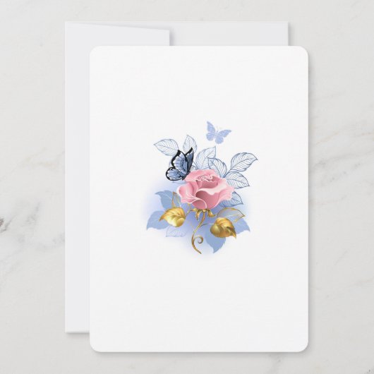 Elegant Modern Stoffig Roze Roze Bloemen Kaart (Achterkant)