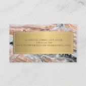 Elegant Modern Stone Marble Gold Visitekaartje (Achterkant)