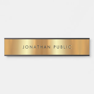 Elegant modern strak design Sjabloon zwart en goud Deurbordje