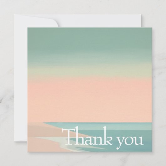 Elegant Modern strand Bedankkaart (Voorkant)