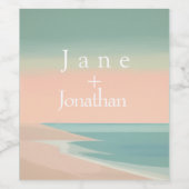 Elegant Modern strand Wijn Etiket (Enkel label)