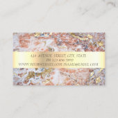 Elegant modern Stripe Lotus Marble Gold Visitekaartje (Achterkant)