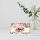 Elegant modern Stripe Lotus Marble Gold Visitekaartje (Staand voorkant)