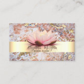 Elegant modern Stripe Lotus Marble Gold Visitekaartje (Voorkant)