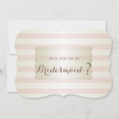 Elegant Modern Striped Bridesmaid Kaart (Voorkant)