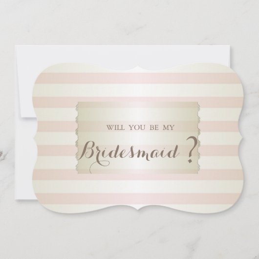 Elegant Modern Striped Bridesmaid Kaart (Voorkant)