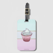 Elegant Modern Striped, Cupcake Bagagelabel (Voorkant (verticaal))