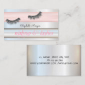Elegant Modern Striped , Glitter Lashes Visitekaartje (Voorkant / Achterkant)