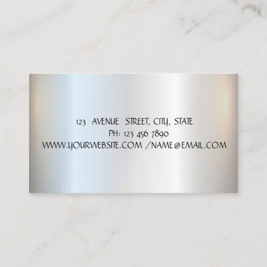 Elegant Modern Striped , Glitter Lashes Visitekaartje (Achterkant)