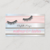 Elegant Modern Striped , Glitter Lashes Visitekaartje (Voorkant)