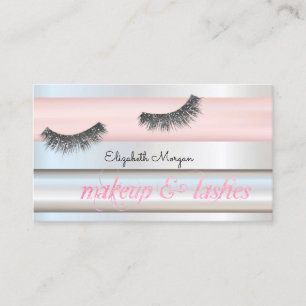 Elegant Modern Striped , Glitter Lashes Visitekaartje