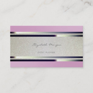 Elegant Modern Striped, Glitter Visitekaartje