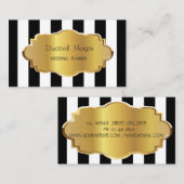 Elegant modern striped, Gold Lijst Visitekaartje (Voorkant / Achterkant)
