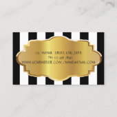 Elegant modern striped, Gold Lijst Visitekaartje (Achterkant)