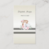 Elegant Modern, Striped, Pastry Mixer Flowers Visitekaartje (Voorkant)