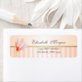 Elegant Modern Striped Waterverf Magnolia Adres Etiket (Insitu)