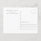 Elegant modern Stusty Blue Save the Date Aankondigingskaart (Achterkant)
