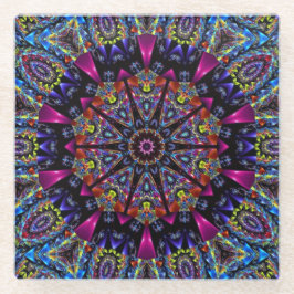 Elegant Modern Stylish Kaleidoscope Glazen Onderzetter
