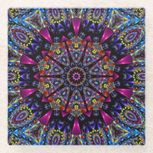 Elegant Modern Stylish Kaleidoscope Glazen Onderzetter