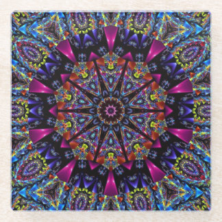 Elegant Modern Stylish Kaleidoscope Glazen Onderzetter
