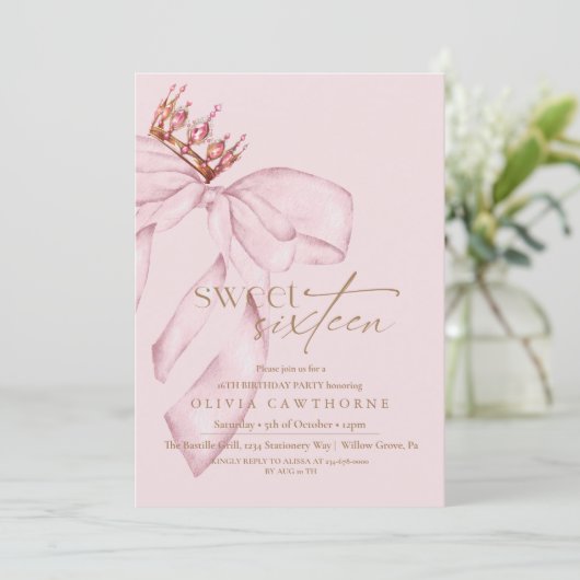 Elegant & Modern Sweet 16 Blush Pink Birthday Kaart (Staand voorkant)