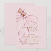 Elegant & Modern Sweet 16 Blush Pink Birthday Kaart (Voorkant / Achterkant)
