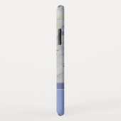 Elegant Modern Sweet Peas w Blue Monogram Name Case-Mate iPhone Case (Achterkant/rechts)