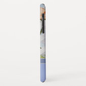 Elegant Modern Sweet Peas w Blue Monogram Name Case-Mate iPhone Case (Achterkant/links)