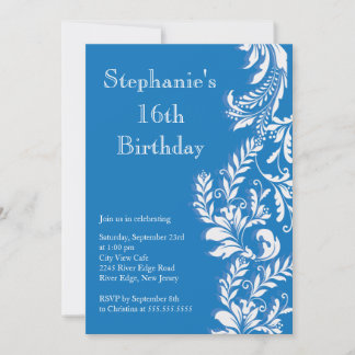 Elegant Modern Sweet Sixteen Birthday Party Kaart